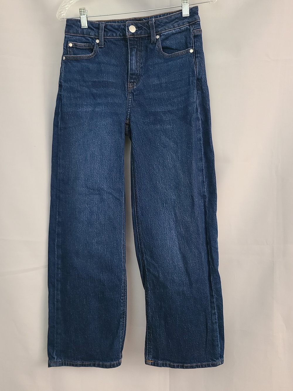 Quince Sz 26 Dark Wash Stormy Blue Bella Stretch Relaxed Straight Leg Jeans